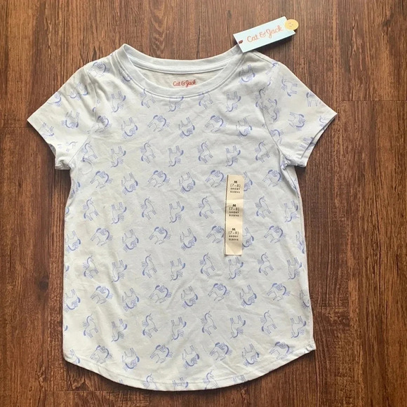 Cat & Jack Unicorn Tee Shirt Medium - Picture 1 of 6